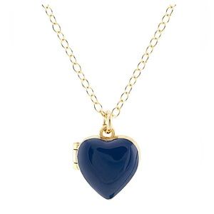 UNUSED Enamel Heart Locket Necklace